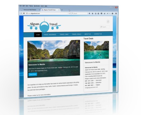 Aliguas Travel website screenshot